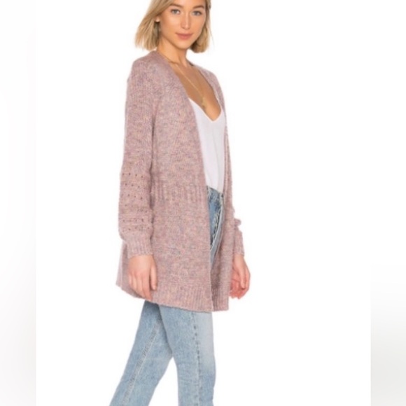 Revolve Tularosa “Pauline” Heather Lilac Open Front Cardigan Balloon Sleeves - Picture 2 of 4